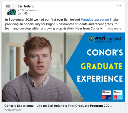 Esri Ireland - Graduate Employee Experience video